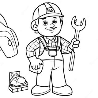 Bob The Builder With Tools Coloring Page 15372-12589