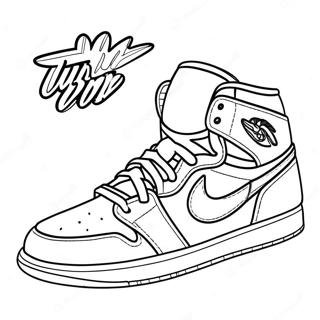 Colorful Jordan 1 Shoes Coloring Page 15382-12585