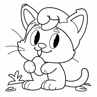 Playful Smurf Cat Coloring Page 15412-12609