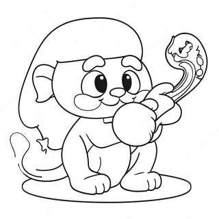 Playful Smurf Cat Coloring Page 15412-12611