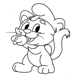 Playful Smurf Cat Coloring Page 15412-12612