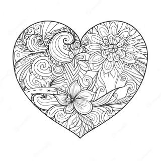 Fancy Heart Coloring Pages