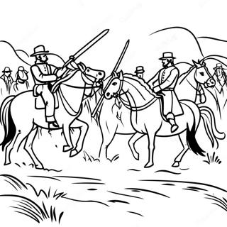 Civil War Battle Scene Coloring Page 15422-12617