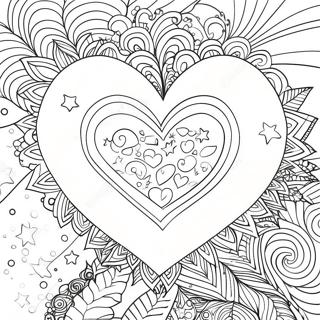 Glittery Heart With Stars Coloring Page 1542-1343