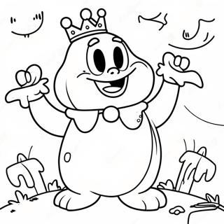 King Boo With Spooky Background Coloring Page 15442-12637