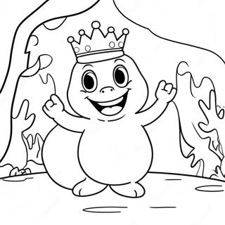 King Boo With Spooky Background Coloring Page 15442-12639