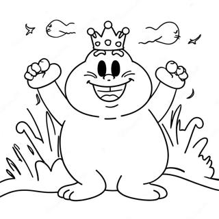 King Boo With Spooky Background Coloring Page 15442-12640