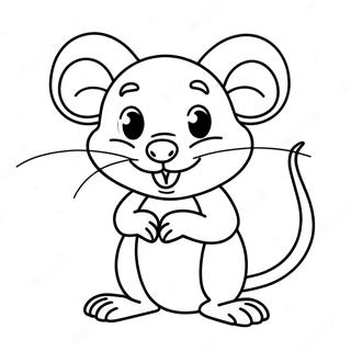 Cute Cartoon Rat Coloring Page 15512-12689