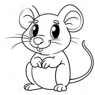 Cute Cartoon Rat Coloring Page 15512-12690