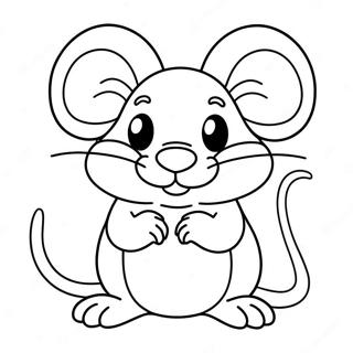 Cute Cartoon Rat Coloring Page 15512-12691