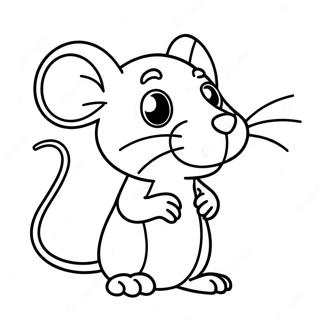 Cute Cartoon Rat Coloring Page 15512-12692