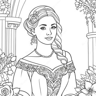 Isabel In A Beautiful Dress Coloring Page 15522-12701