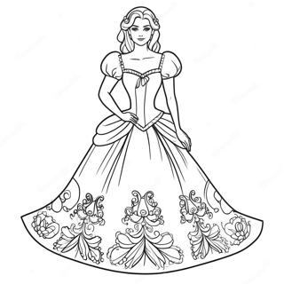 Isabel In A Beautiful Dress Coloring Page 15522-12702