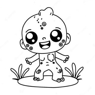 Adorable Kawaii Zombie Coloring Page 1552-1349