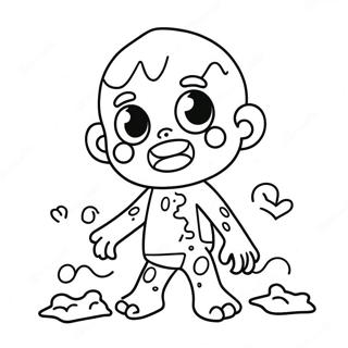 Adorable Kawaii Zombie Coloring Page 1552-1350