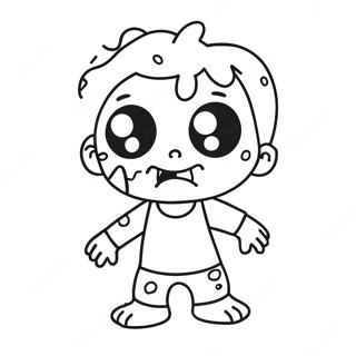 Adorable Kawaii Zombie Coloring Page 1552-1351