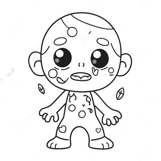 Adorable Kawaii Zombie Coloring Page 1552-1352