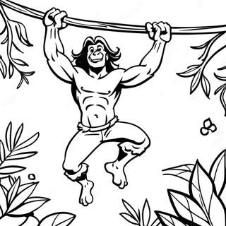 Tarzan Swinging From Vines Coloring Page 15531-12707