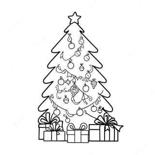 Festive Christmas Tree Coloring Page 15542-12714