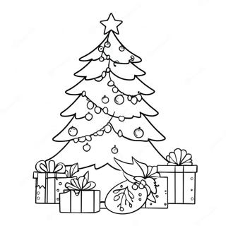 Festive Christmas Tree Coloring Page 15542-12715