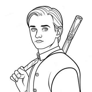 Draco Malfoy With Wand Coloring Page 15552-12722