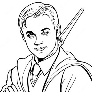 Draco Malfoy With Wand Coloring Page 15552-12723