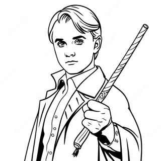 Draco Malfoy With Wand Coloring Page 15552-12724