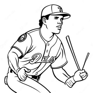 Texas Rangers Player In Action Coloring Page 15562-12730