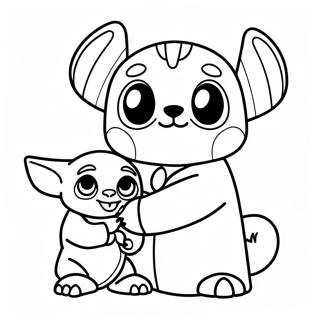 Stitch And Baby Yoda Coloring Page 15601-12774