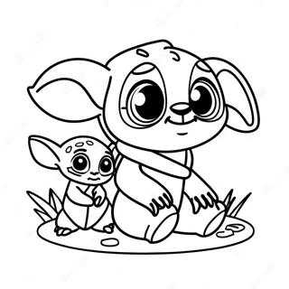 Stitch And Baby Yoda Coloring Page 15601-12775