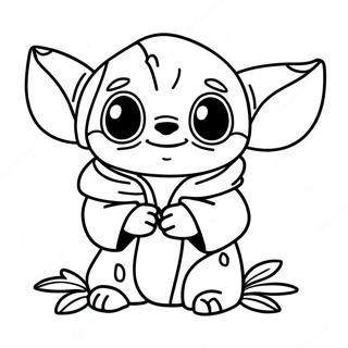 Stitch And Baby Yoda Coloring Page 15601-12776