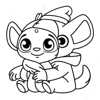 Cute Stitch And Baby Yoda Friends Coloring Page 15602-12762