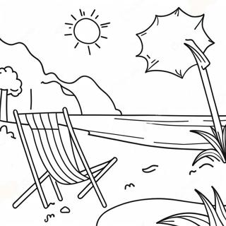 Summer Beach Scene Coloring Page 15621-12783