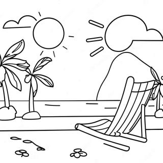 Relaxing Summer Sunset Coloring Page 15622-12779