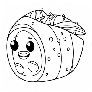 Cute Sushi Roll Coloring Page 1562-1365