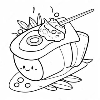 Cute Sushi Roll Coloring Page 1562-1367