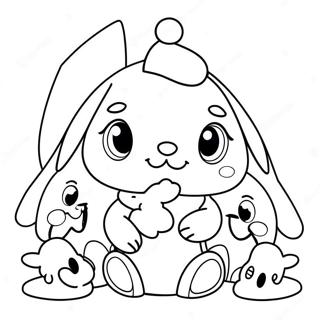 Adorable Cinnamoroll With Friends Coloring Page 15632-12793