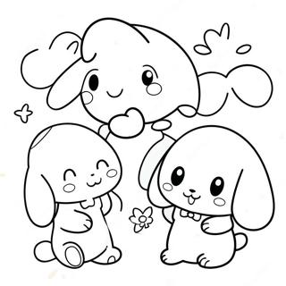 Adorable Cinnamoroll With Friends Coloring Page 15632-12794