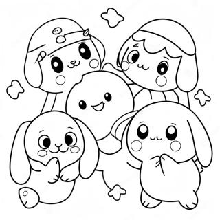 Adorable Cinnamoroll With Friends Coloring Page 15632-12795