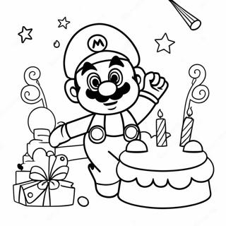 Mario Birthday Coloring Pages