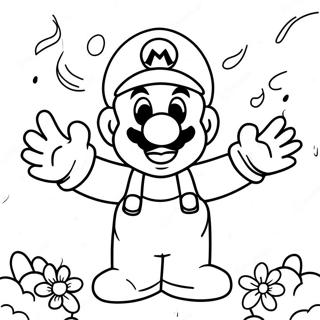 Mario Birthday Celebration Coloring Page 15641-12792