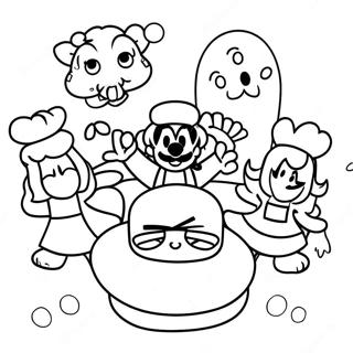 Mario And Friends Birthday Party Coloring Page 15642-12797