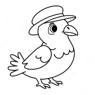 Pigeon In A Funny Hat Coloring Page 15692-12837