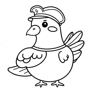 Pigeon In A Funny Hat Coloring Page 15692-12838