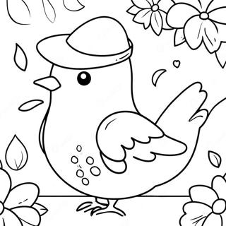 Pigeon In A Funny Hat Coloring Page 15692-12839