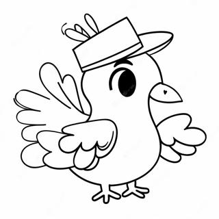 Pigeon In A Funny Hat Coloring Page 15692-12840