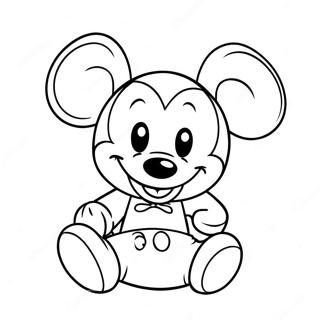 Adorable Baby Mickey Mouse Coloring Page 1572-1370