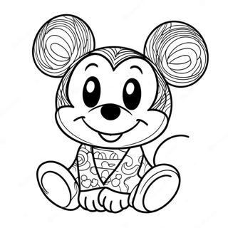 Adorable Baby Mickey Mouse Coloring Page 1572-1371