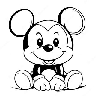 Adorable Baby Mickey Mouse Coloring Page 1572-1372