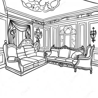 Spooky Haunted Mansion Interior Coloring Page 15742-12877